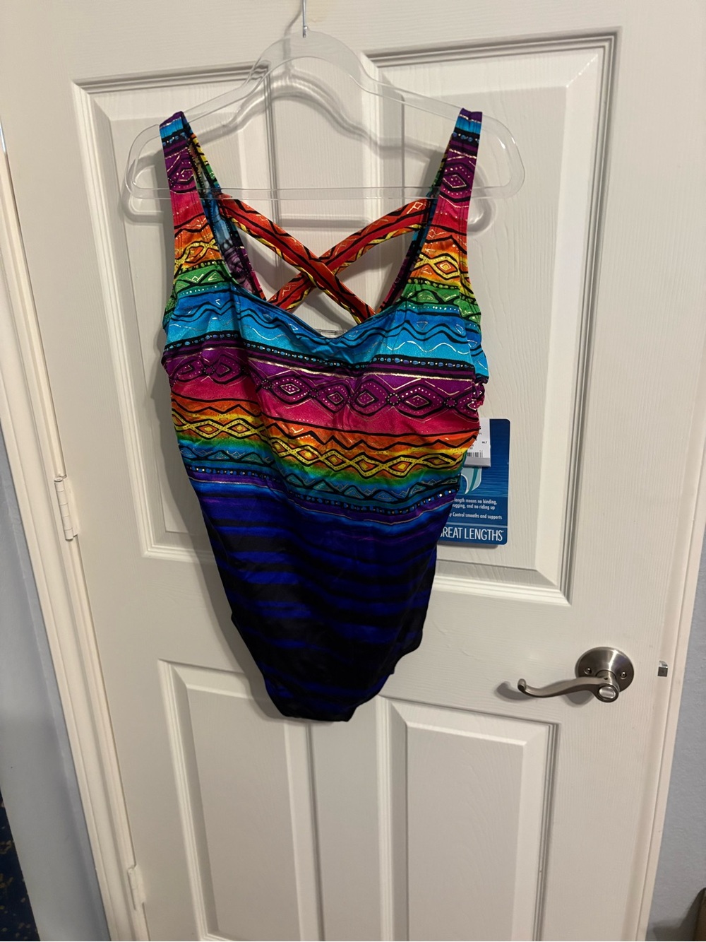 462- NWT great lengthMulticolor Stripe One-Piece Swimsuit